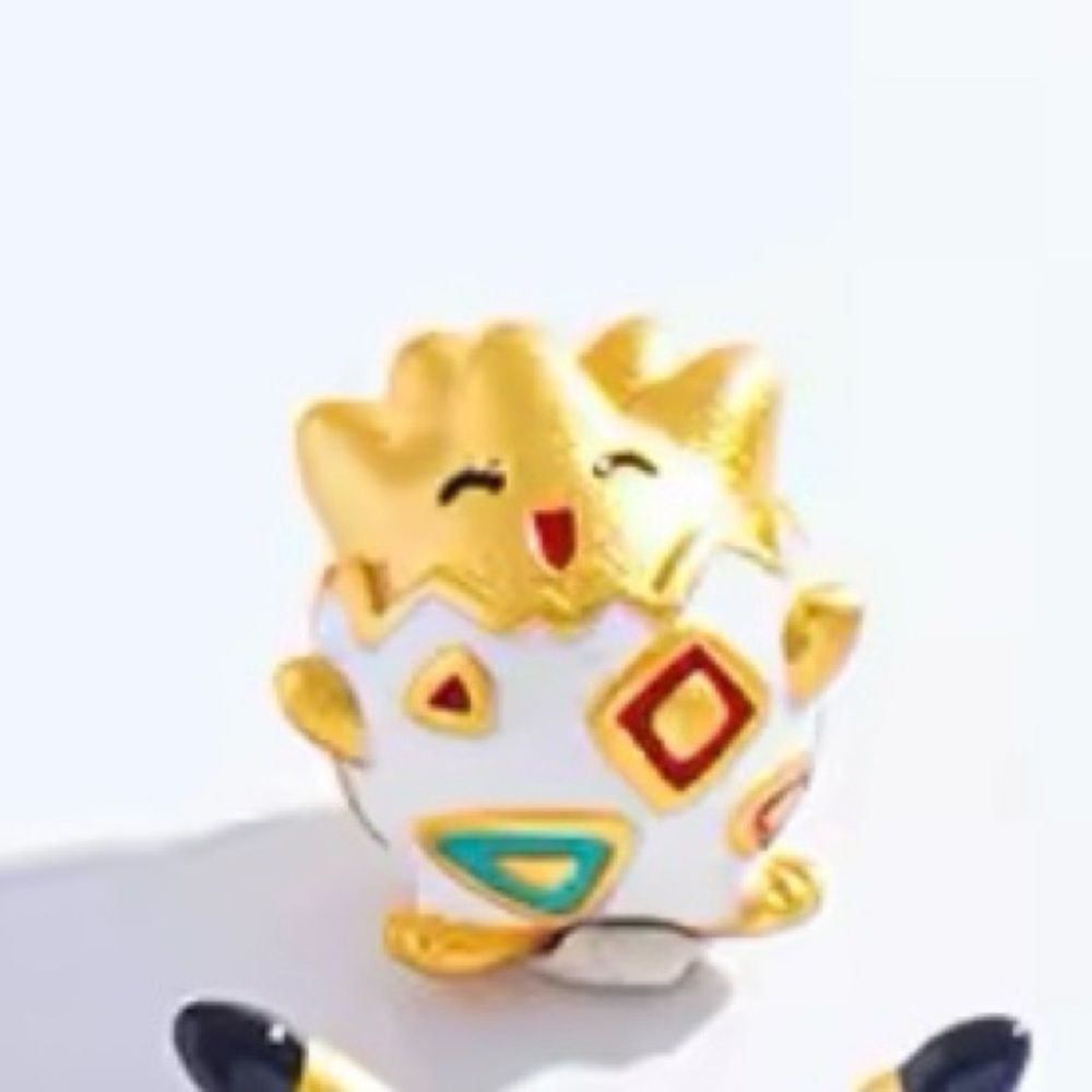 24K Gold Filled PokemonTogepi Charm Bead Pendant Anime Kawaii Pocket Monster - Picture 3 of 7